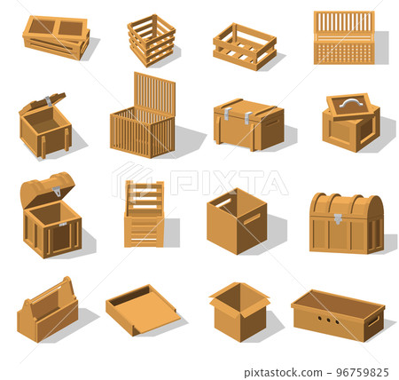 Isometric Boxes 3D Set 96759825