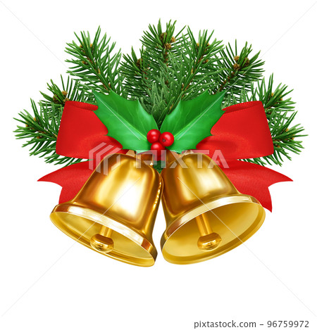 聖誕鐘聲插畫逼真 聖誕鐘聲插畫逼真 96759972