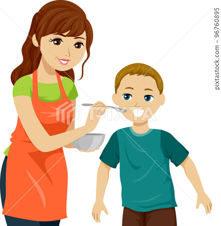 Teen Girl Brother Taste Food Cooking Illustration Teen Girl Brother Taste Food Cooking Illustration 96760895