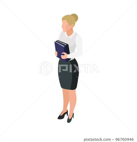 Female Lawyer Isometric Composition 96760946