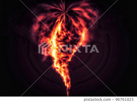 風暴概念中旋轉紅色火焰的 3d 插圖 風暴概念中旋轉紅色火焰的 3d 插圖 96761825