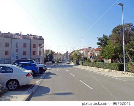 Cres, the main street near the central bus station, island Cres, Croatia Cres, the main street near the central bus station, island Cres, Croatia 96762041