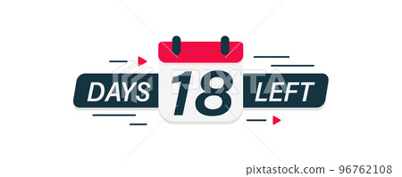 Promotion icon. Days countdown banner. Web banner with calendar. 96762108