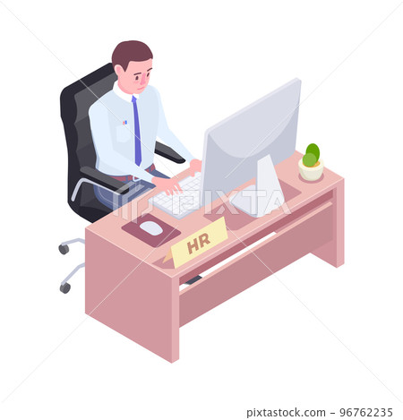 Isometric Recruitment Workplace Composition 96762235