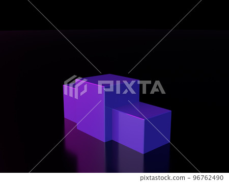 帶有深紫色背景的講台，來自講台的 3D 插圖 96762490