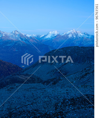 Dusk Alps mountains peaks landscape 96763561