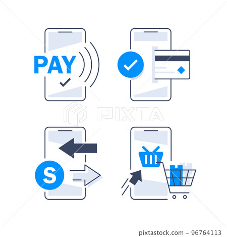 Mobile Payment. Smartphone with Online Payment. Credit card on screen phone. Online shopping. NFC payments. Banking, Finance app and e-payment. Pay by credit card via electronic wallet wirelessly Mobile Payment. Smartphone with Online Payment. Credit card on screen phone. Online shopping. NFC payments. Banking, Finance app and e-payment. Pay by credit card via electronic wallet wirelessly 96764113