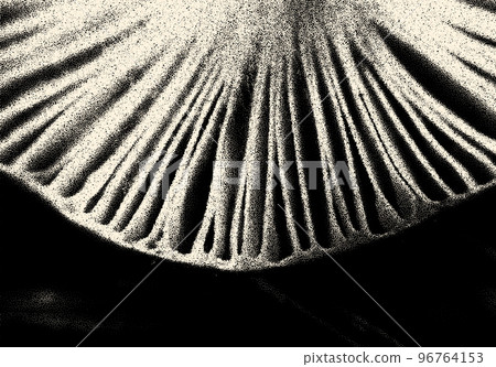 Dotwork styled tiny mushroom plates for cooking or kitchen retro styled background. Vintage food poster. 96764153