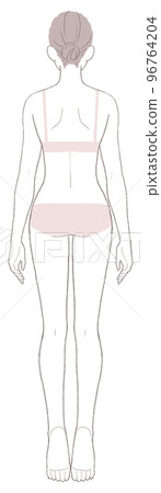 Back view of a woman with a high sense of beauty 96764204