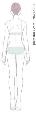 Back view of a woman with a high sense of beauty 96764205
