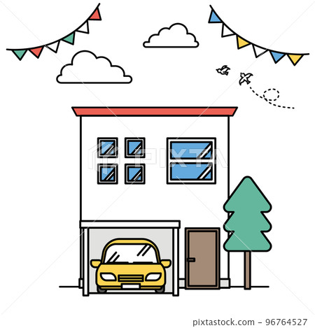 Illustration of a simple house (H type) Illustration of a simple house (H type) 96764527
