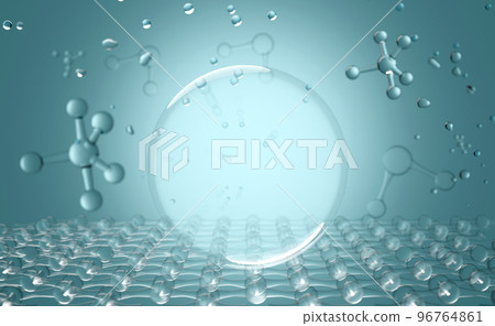 3d atom or molecule for medical science background. Abstract structure chemical, 3d render illustration 96764861