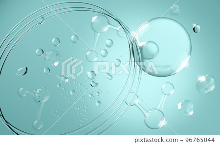 atom or molecule for medical science background. Abstract structure chemical, 3d render illustration 96765044
