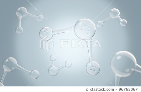 3d molecule or atom for medical science background. Abstract structure chemical, 3d render illustration 96765067