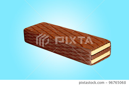 3d hot chocolate coated crispy wafer sticks isolated on blue background. advertising for packaging, 3d render illustration, clipping path 3d hot chocolate coated crispy wafer sticks isolated on blue background. advertising for packaging, 3d render illustration, clipping path 96765068