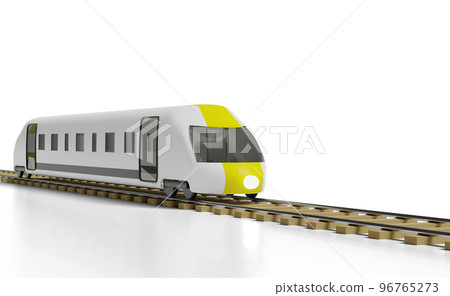 3d bullet train cartoon with railroad tracks, sky train transport toy, summer travel service, planning traveler tourism train isolated. 3d render illustration 3d bullet train cartoon with railroad tracks, sky train transport toy, summer travel service, planning traveler tourism train isolated. 3d render illustration 96765273