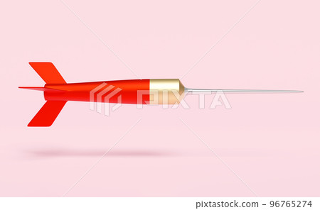 3d red darts float isolated on pink background. minimal concept, 3d render illustration, clipping path 96765274