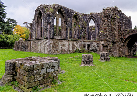 Twelve sided Chapter House - monastic ruins - Margam Country Park 96765322