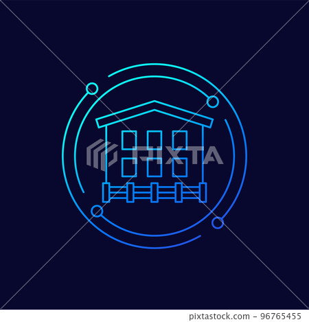 guesthouse, a small hotel line vector icon guesthouse, a small hotel line vector icon 96765455