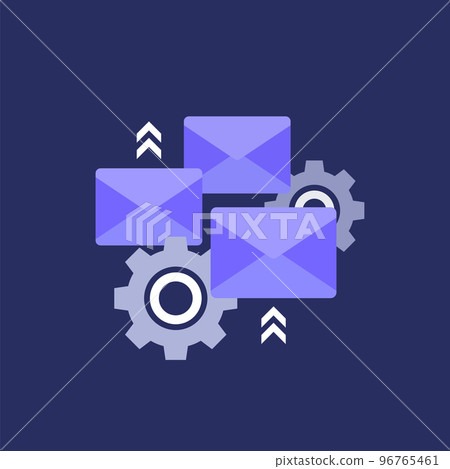 email automation icon, flat vector design 96765461