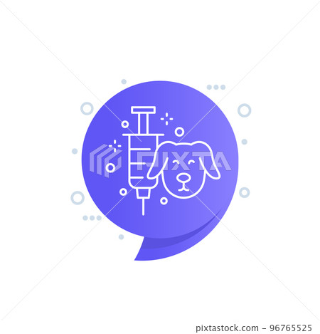 dog vaccination line icon, vector 96765525