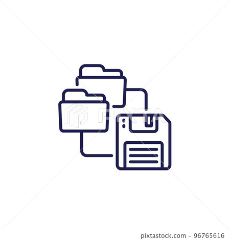 folders for backup line icon on white 96765616