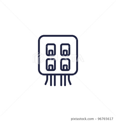electric power box with fuses line icon 96765617