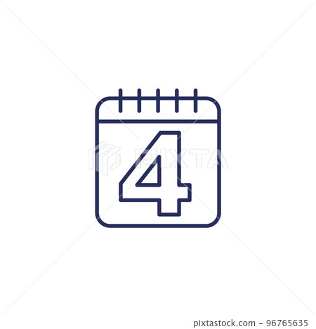 four-day week line icon, 4-day workweek 96765635