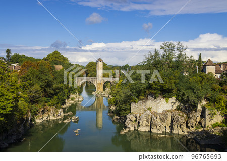 Pont Vieux, bridge in Orthez, New Aquitaine, Departement Pyrenees Atlantiques, France 96765693
