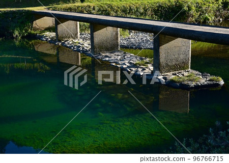 Hometown landscape Takahi subsidence bridge upstream of Shimanto River Hometown landscape Takahi subsidence bridge upstream of Shimanto River 96766715