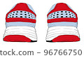 Illustration of red sneakers seen from behind 96766750