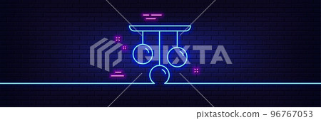 Neon light glow effect. Ceiling lamp line icon. Fixture light sign. Interior illuminate symbol. 3d line neon glow icon. Brick wall banner. Ceiling lamp outline. Vector Neon light glow effect. Ceiling lamp line icon. Fixture light sign. Interior illuminate symbol. 3d line neon glow icon. Brick wall banner. Ceiling lamp outline. Vector 96767053