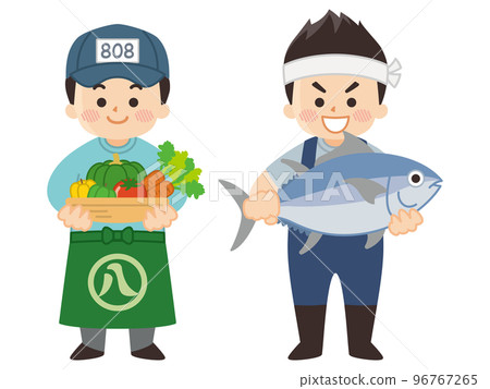 賣蔬菜的蔬菜水果商 賣金槍魚的魚販 96767265