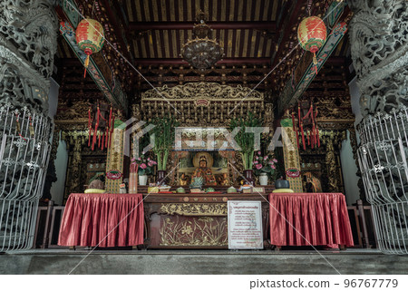 Quan Yin Statue (Guan Yin Buddha) in Kuan Yin taiwanese shrine. Goddess of mercy in the taiwanese temple. Quan Yin Statue (Guan Yin Buddha) in Kuan Yin taiwanese shrine. Goddess of mercy in the taiwanese temple. 96767779