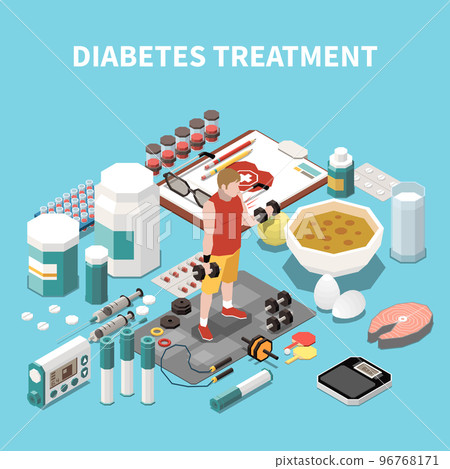 Diabetes Isometric Concept 96768171