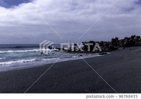 Black beach near El Golfo, Lanzarote, Spain Black beach near El Golfo, Lanzarote, Spain 96768435