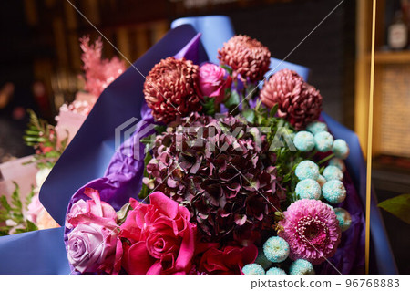 Close-up colorful spring bouquet with many different flowers jelly. Close-up colorful spring bouquet with many different flowers jelly. 96768883