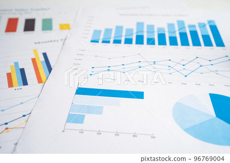 Chart or graph paper. Financial, account, statistic and business data concept. Chart or graph paper. Financial, account, statistic and business data concept. 96769004