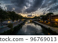 Tiber river in Roma romantic view 96769013