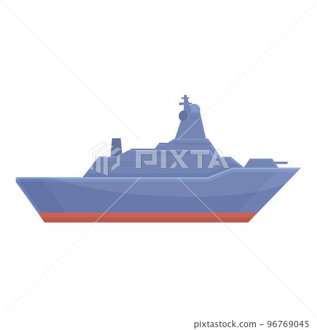 Fleet warship icon cartoon vector. Military ship. War boat Fleet warship icon cartoon vector. Military ship. War boat 96769045