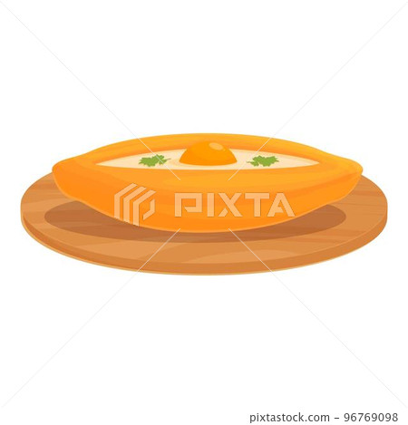 Meal khachapuri icon cartoon vector. Bread cuisine. Baked dish Meal khachapuri icon cartoon vector. Bread cuisine. Baked dish 96769098