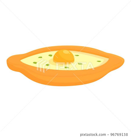 Khachapuri egg icon cartoon vector. Pastry cuisine. National food Khachapuri egg icon cartoon vector. Pastry cuisine. National food 96769138