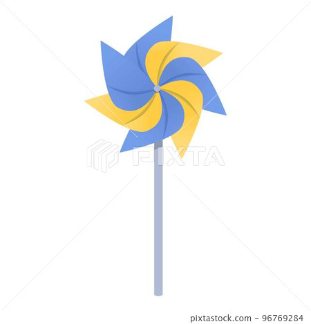 Air vane icon cartoon vector. Paper toy. Pin origami 96769284