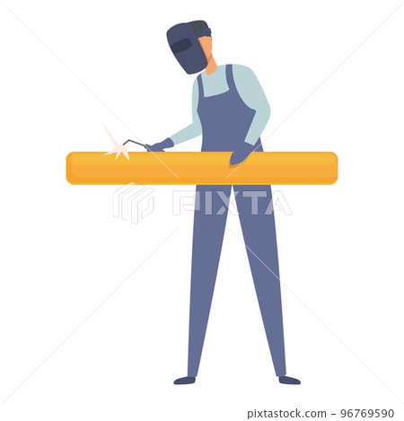 Gas man repair pipe icon cartoon vector. Worker engineer. Water oil 96769590