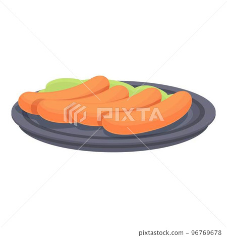 Sausage food icon cartoon vector. Dinner festival. Festive meal 96769678