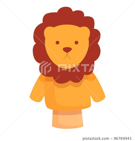 Lion puppet icon cartoon vector. Show stage. Doll story 96769941