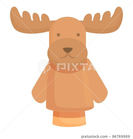 Deer puppet icon cartoon vector. Stage show. Animal story Deer puppet icon cartoon vector. Stage show. Animal story 96769989