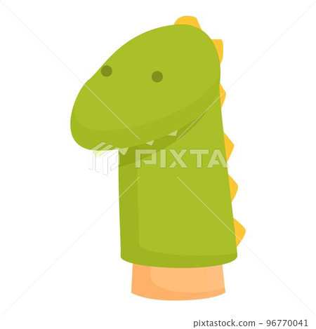 Green dragon puppet icon cartoon vector. Show theatre. Child play 96770041