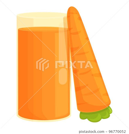 Carrot juice glass icon cartoon vector. Label menu. Diet food 96770052