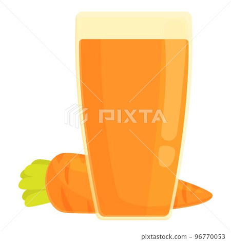 Juice carrot icon cartoon vector. Drink bottle. Fresh juice 96770053